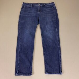 J. Jill Jeans Authentic Fit Slim Ankle Women's 12P Dark Wash Blue Stretch Denim